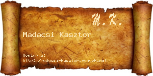 Madacsi Kasztor névjegykártya
